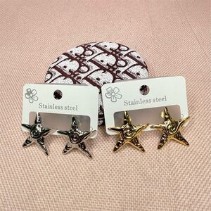 Unbranded  Starfish Stud Earrings Gold & Silver Tone Set of 2 Pairs
